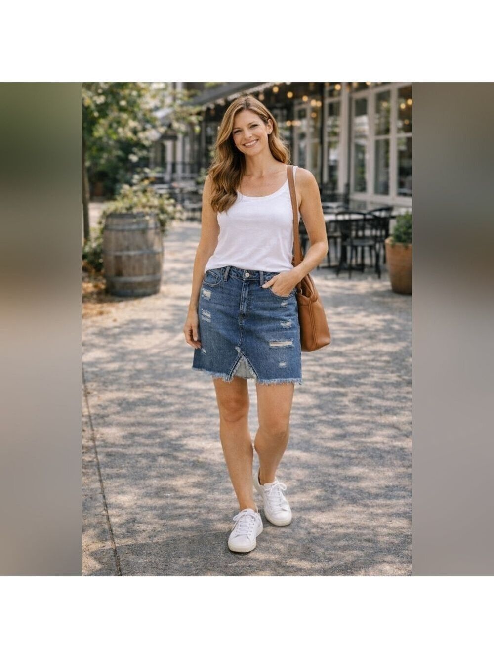 Special A Distressed Denim Mini Skirt | 100% Cotton | NWT | Medium